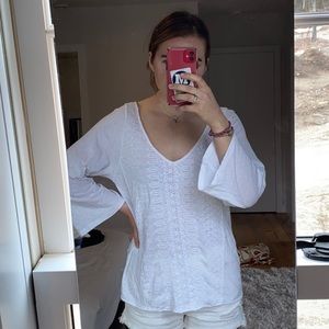 Sundance Flowy Patterned White Top